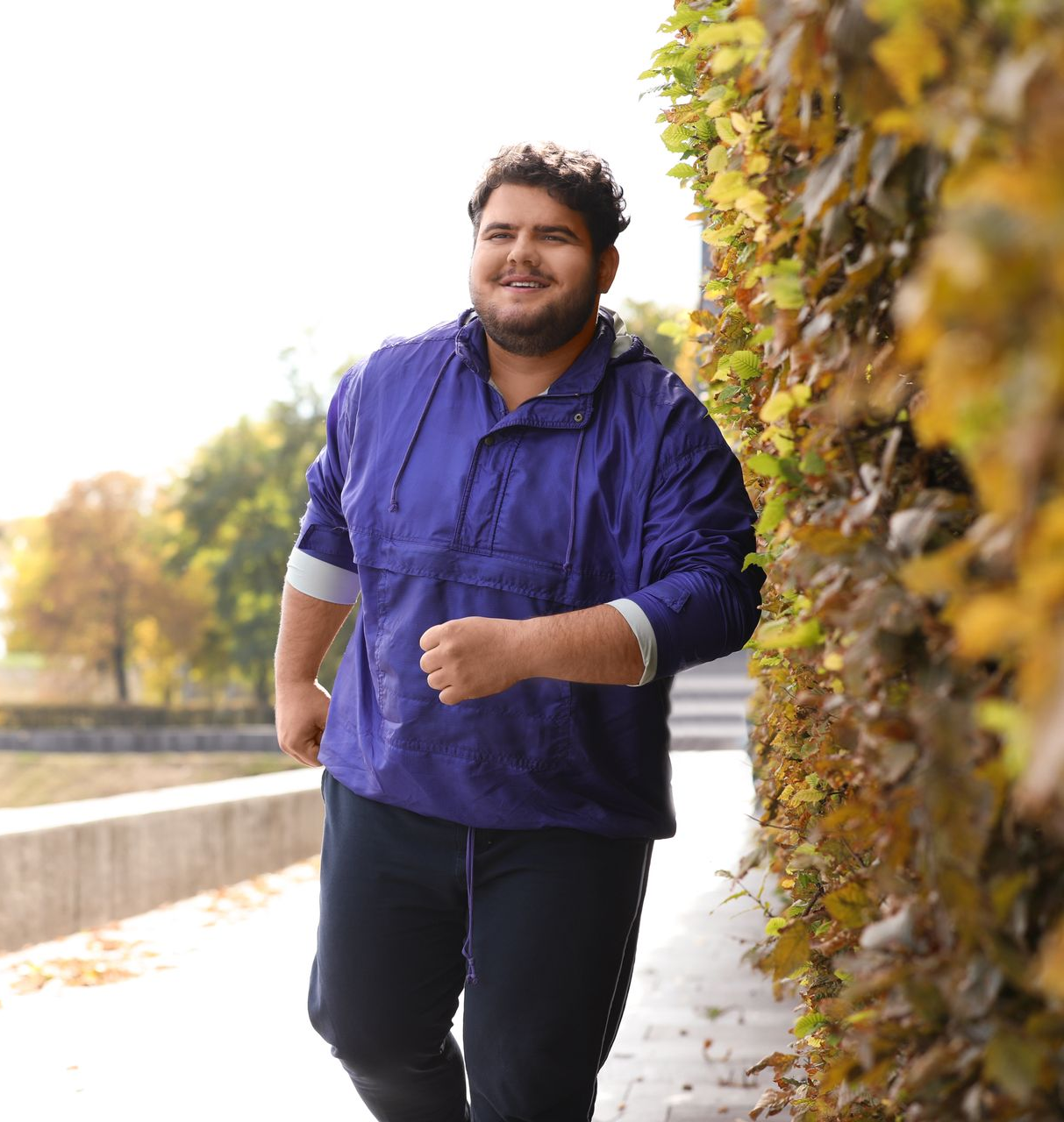 overweight man walking