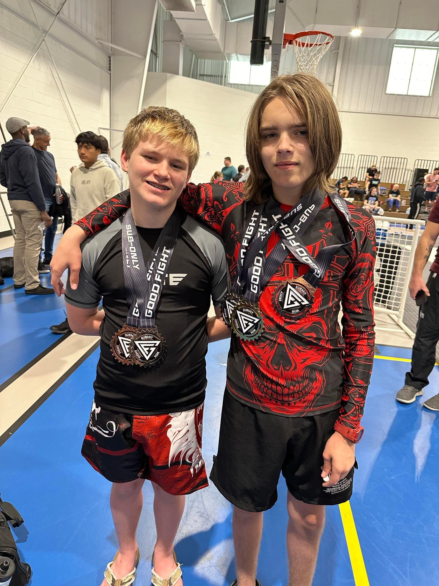 Kids practicing safe grappling drills at Rip Tide Brazilian Jiu Jitsu in Lewes, DE.