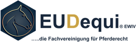 Das Logo von Eudequi EWIV zeigt einen Pferdekopf in einem Sechseck.