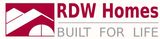 Logo for RDW Homes, with a burgundy emblem and text: “RDW Homes” and “BUILT FOR LIFE”.