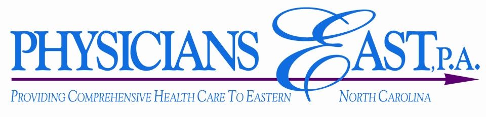 a logo for physicians east in north carolina