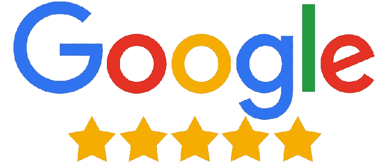 Google logo with five gold stars beneath it