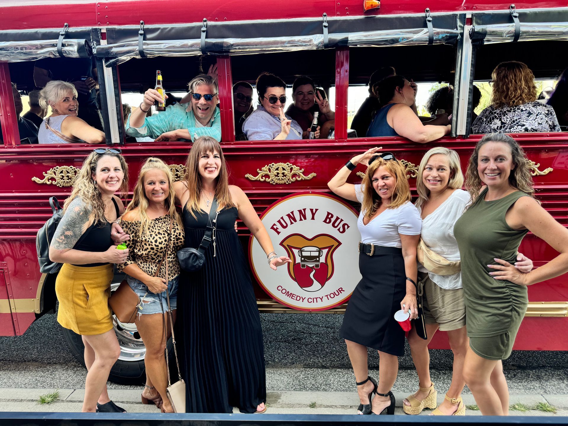 A diverse group of happy coworkers celebrating at a team event