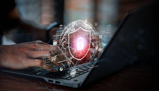 Hero image – Dubai skyline with digital security locks and firewall network overlay representing professional network security services by CALLIT IT INFRASTRUCTURE.