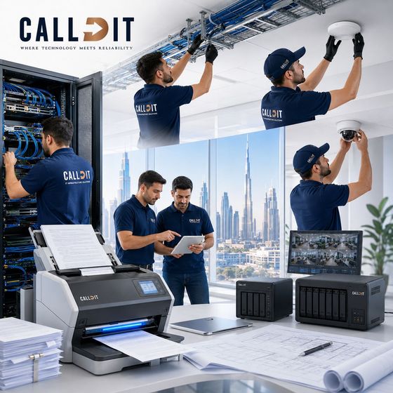CALLIT IT INFRASTRUCTURE network infrastructure company in Dubai providing Wi-Fi design, structured cabling, CCTV installation, network cabinet setup, server storage solutions, digital archiving, document scanning, and on-site IT network support