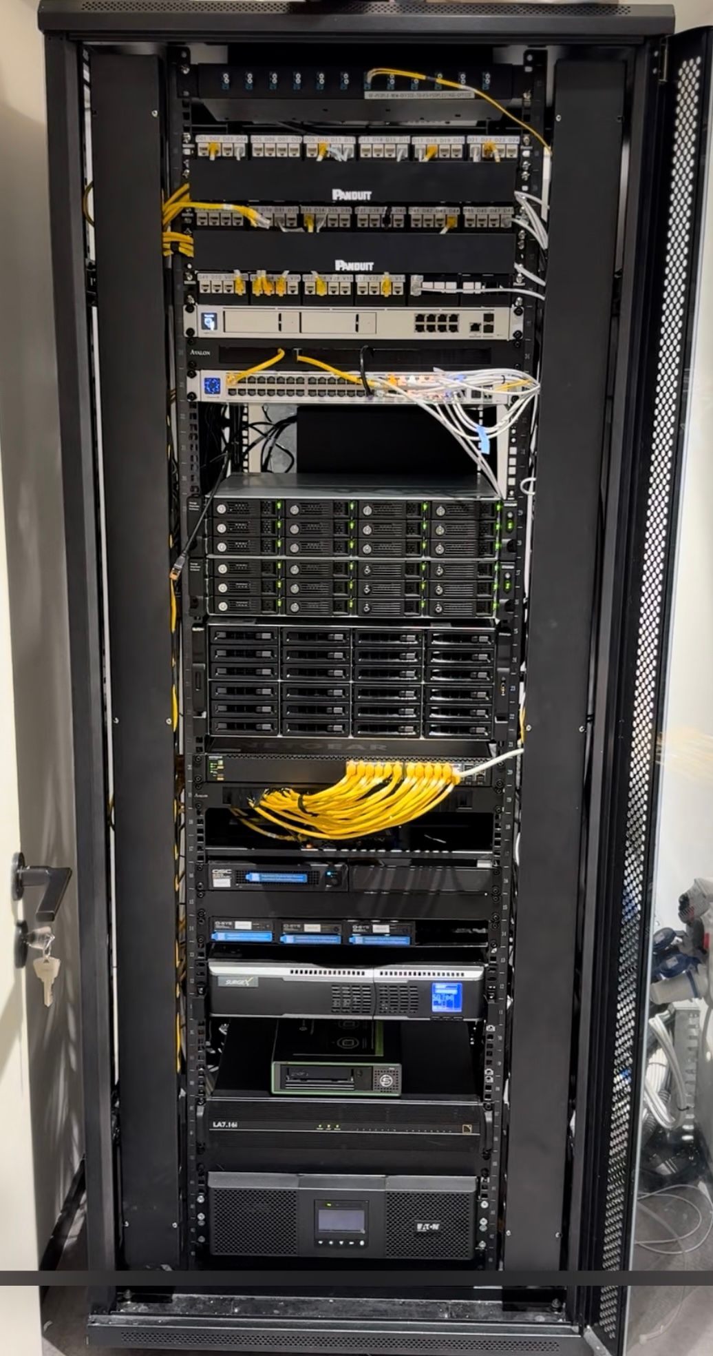 Clean, secure, and airflow-optimized—exactly how enterprise racks should be. Fully labeled and optimized network server cabinet installed by CALLIT IT INFRASTRUCTURE at Yas Island, Dubai