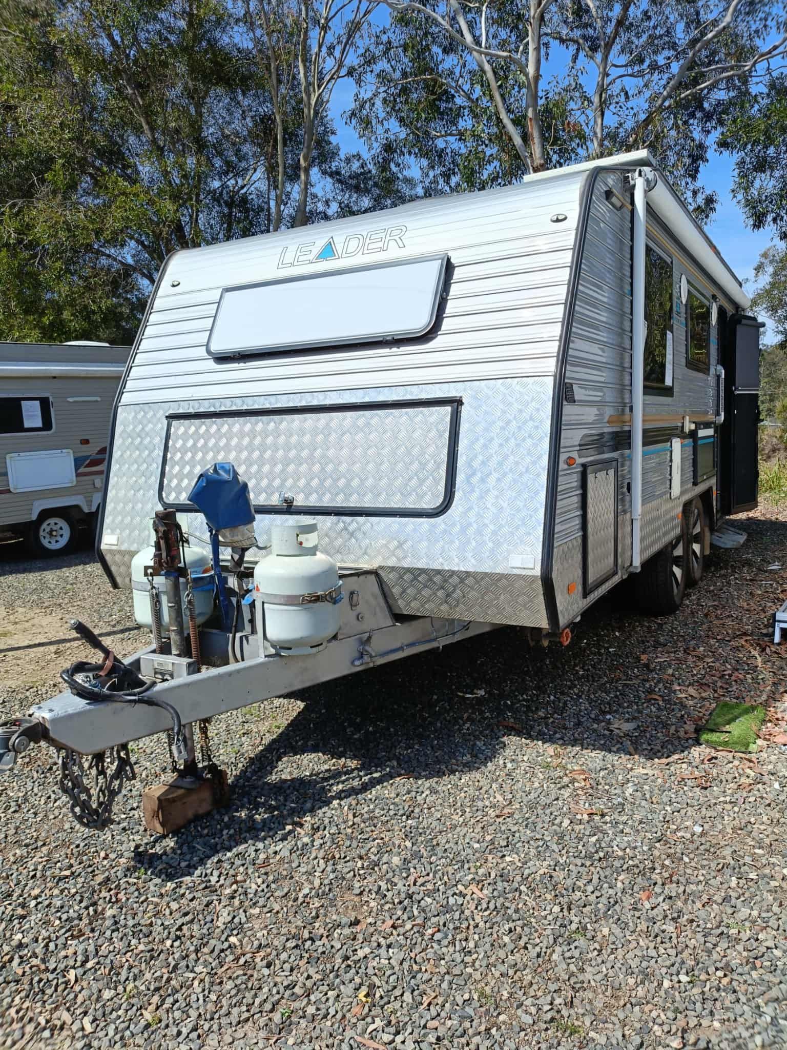 Silver and Black Travel Trailer With Diamond-plate Siding — Great Lakes Caravans & RV P/L In Newcastle, NSW