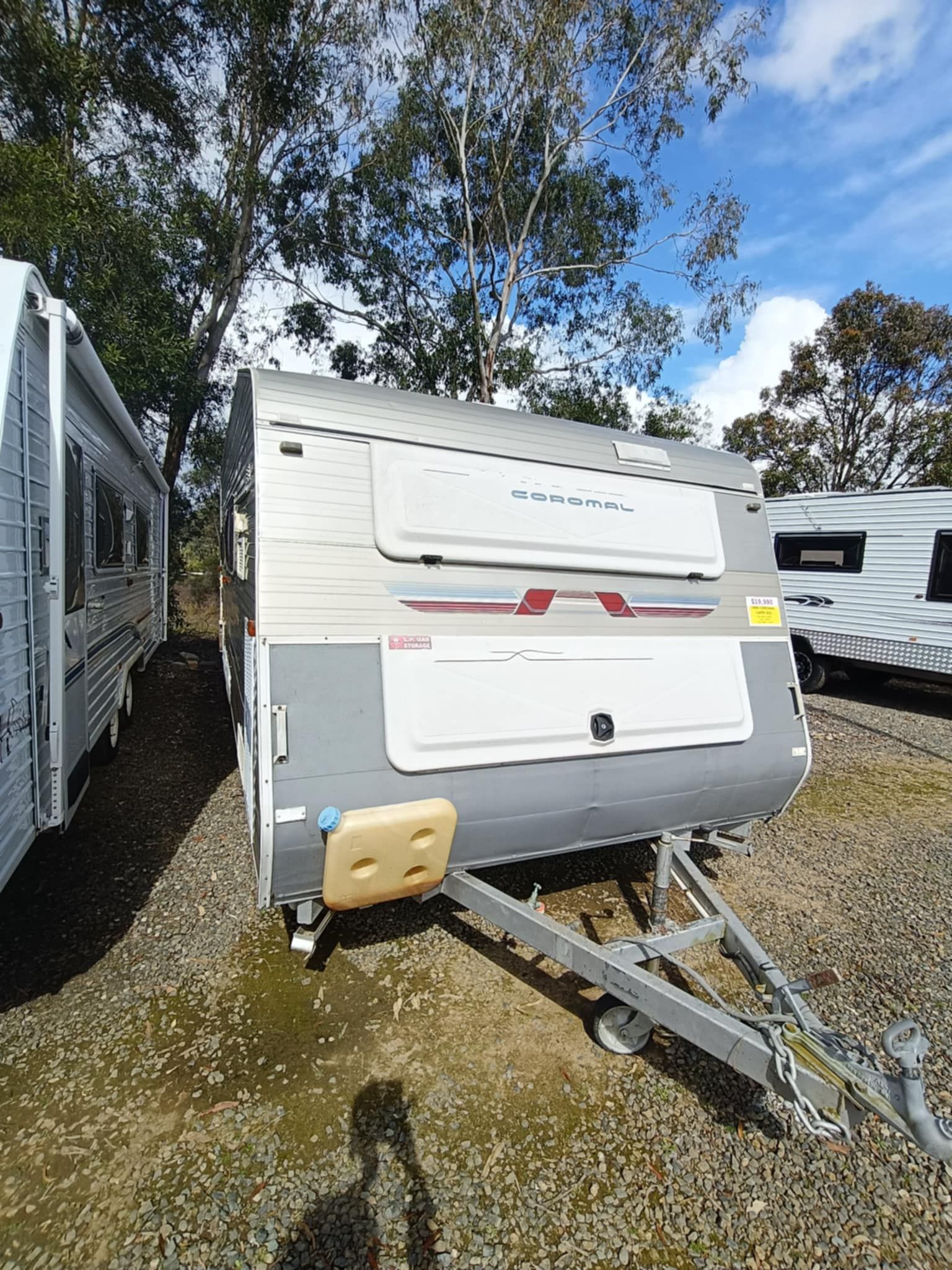 Grey and White Caravan With Two Storage Compartments — Great Lakes Caravans & RV P/L In Maitland, NSW
