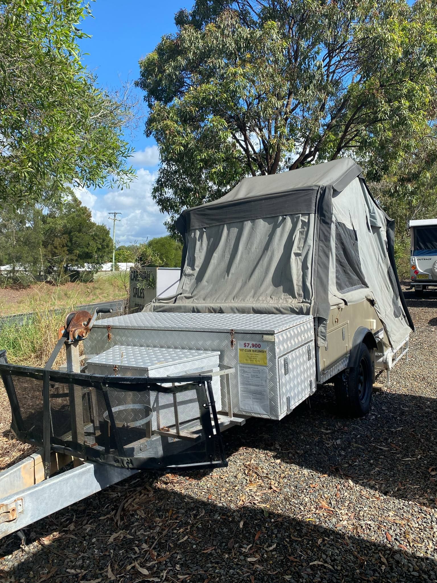 Camper Trailer With Canvas Roof and Storage Compartments — Great Lakes Caravans & RV P/L In Newcastle, NSW