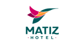 Um logotipo para um hotel chamado matiz hotel