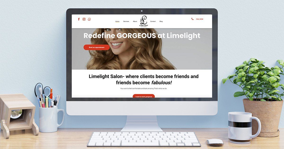 Limelight Salon on Computer Screen