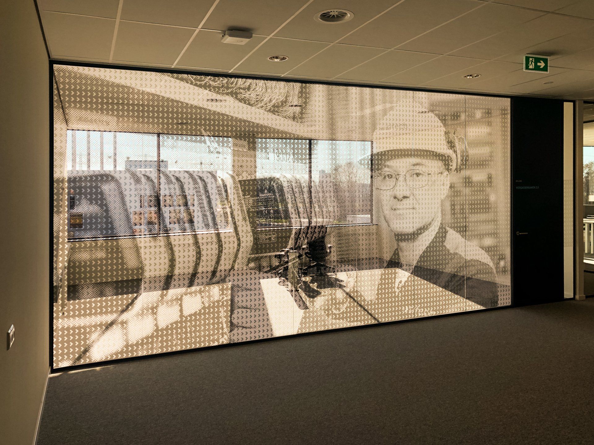 Glaswand-wallart voor privacy vergaderkamer