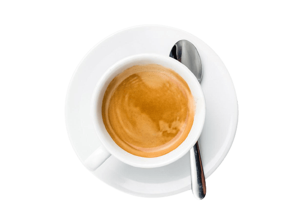 tazzina di caffe con cucchiaino