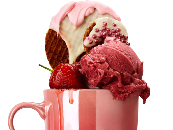 coppa di gelato con frutta fresca