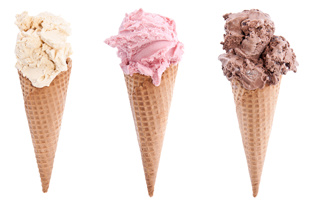 coni gelato per bambini tre gusti
