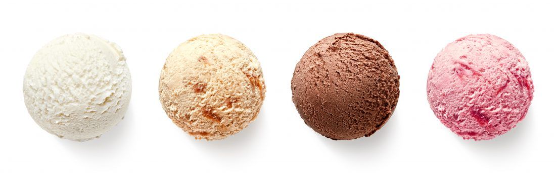 palline di gelato quattro gusti