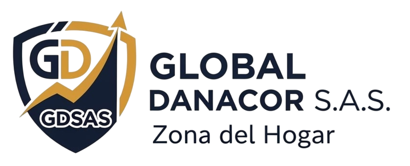 Logotipo de Global Danacor SAS con escudo y el texto 