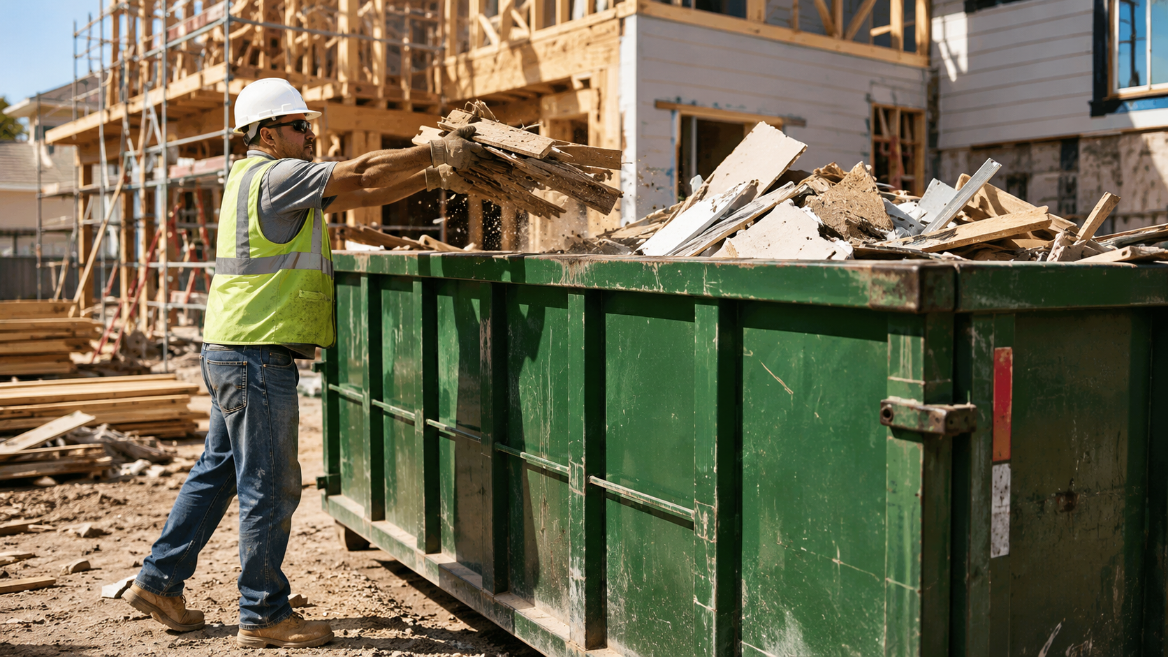 waste management dumpster for contractor cleanup
