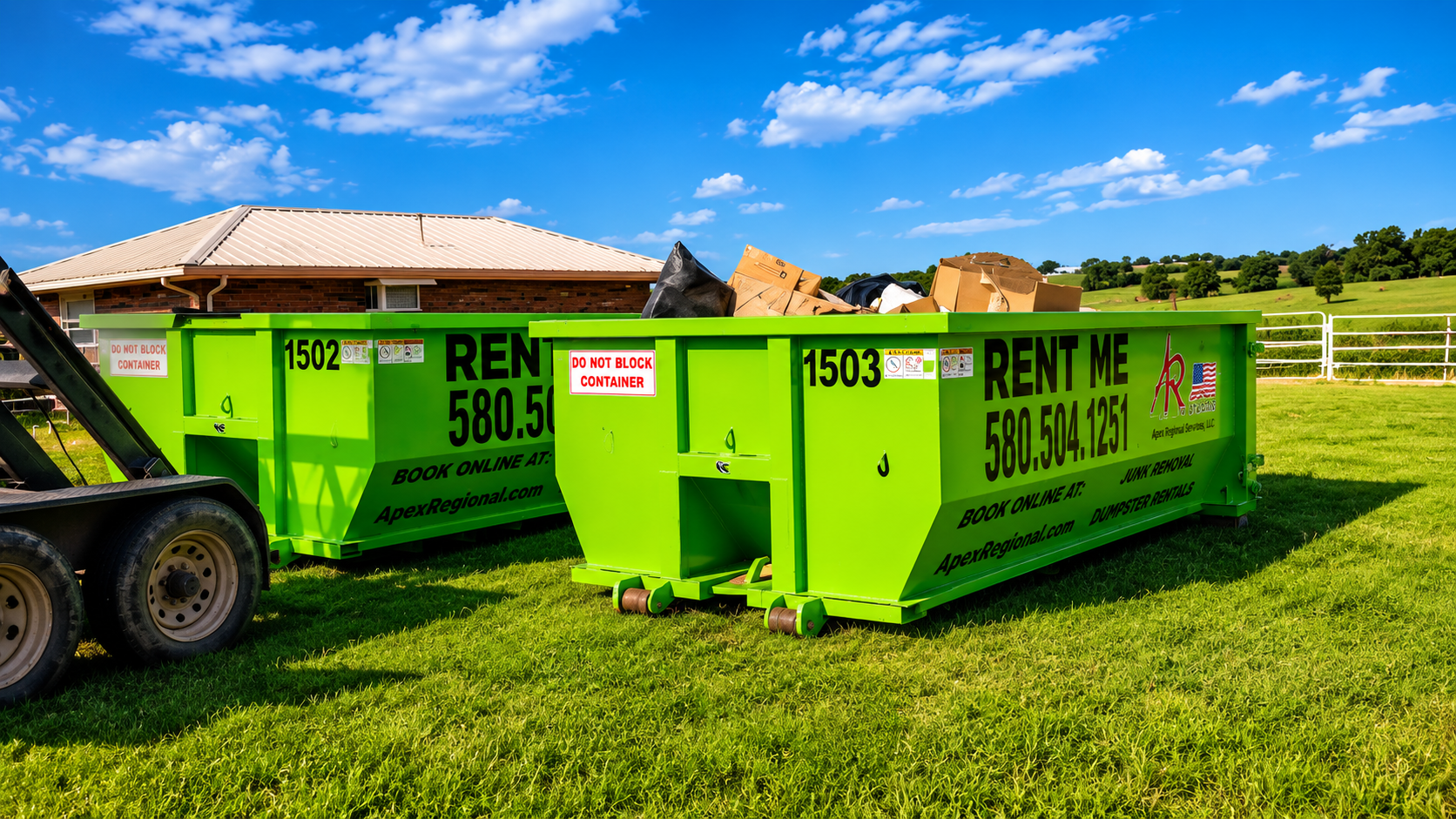 local dumpster rental for Ardmore OK construction projects
