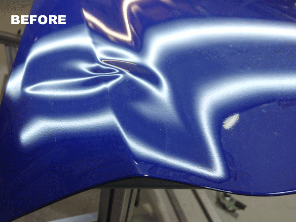 Blue Car Before — Penrith NSW — Dent Ezy Fix P/L