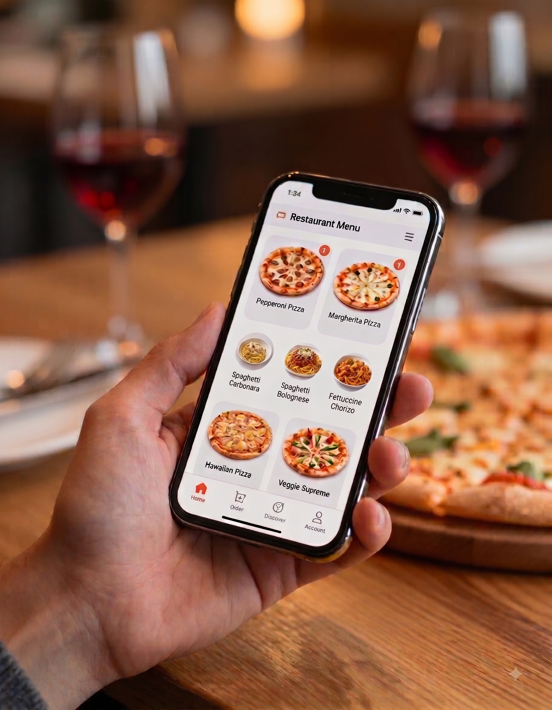 Ordering on Octo from your smartphone at the table