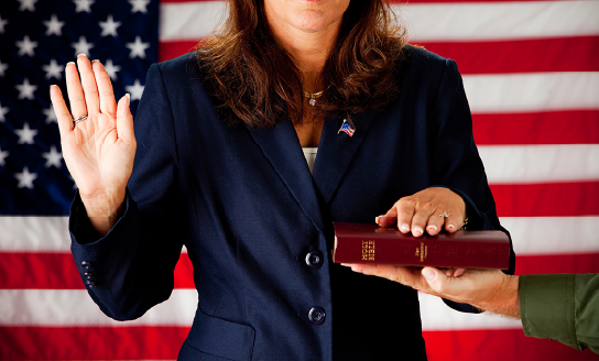 taking oath of office