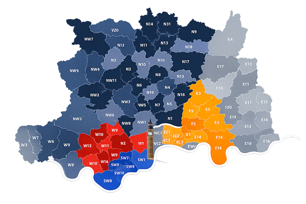 Sage Facilities service coverage areas across London