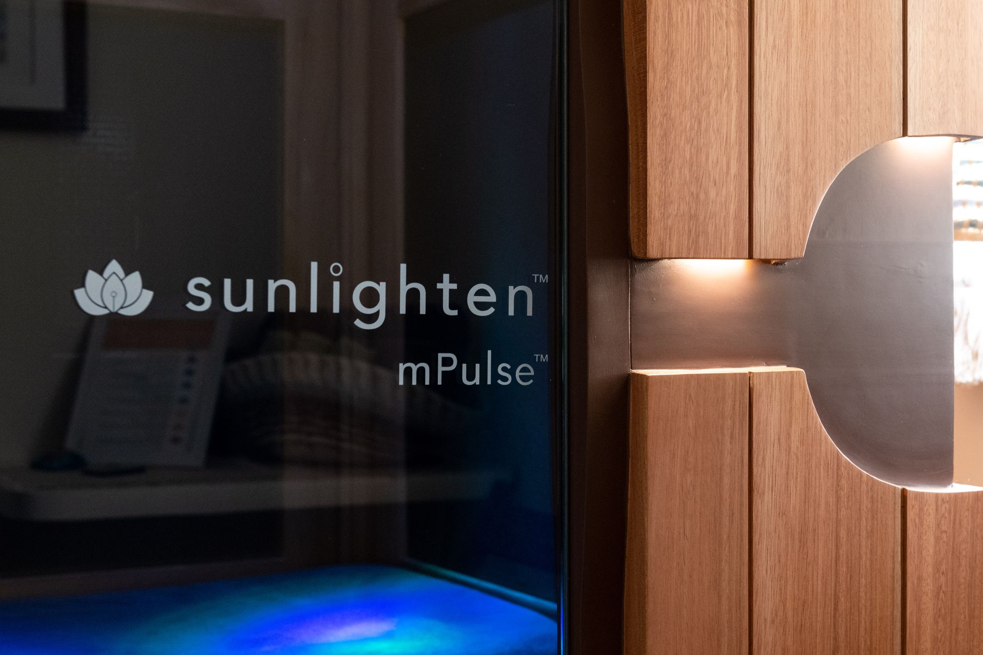 Inside small infrared sauna