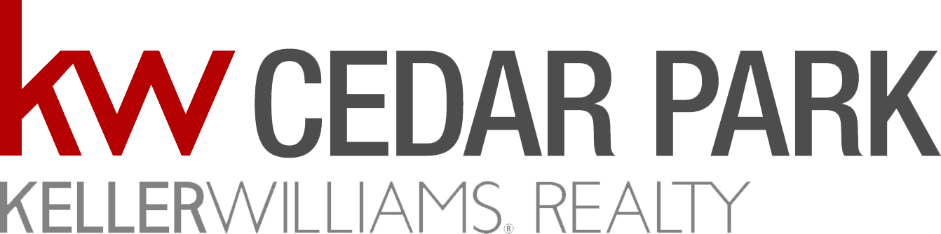 The logo for cedar park keller williams realty is red and black.