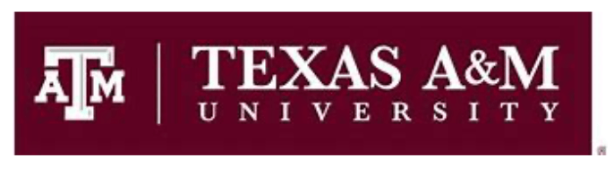 Texas a & m university logo on a maroon background