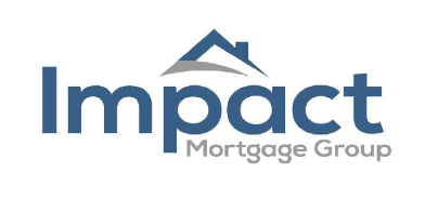 The logo for impact mortgage group shows a house with a roof.