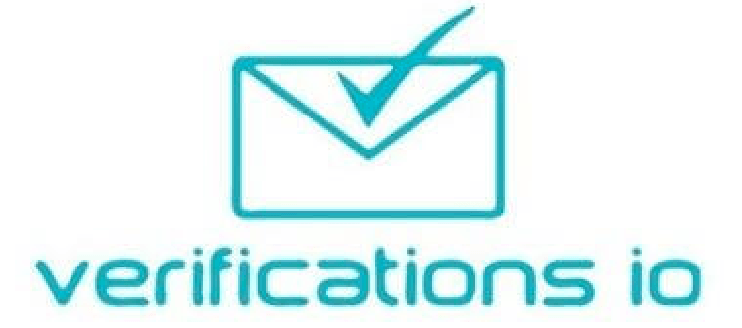 A logo for verifications io shows an envelope with a check mark on it