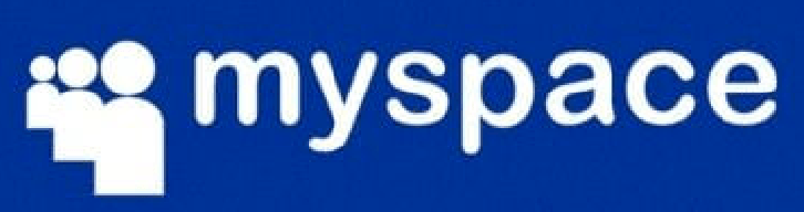 A blue background with the word myspace on it