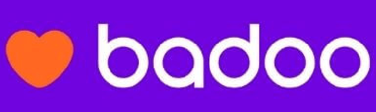A purple background with the word badoo and a heart.