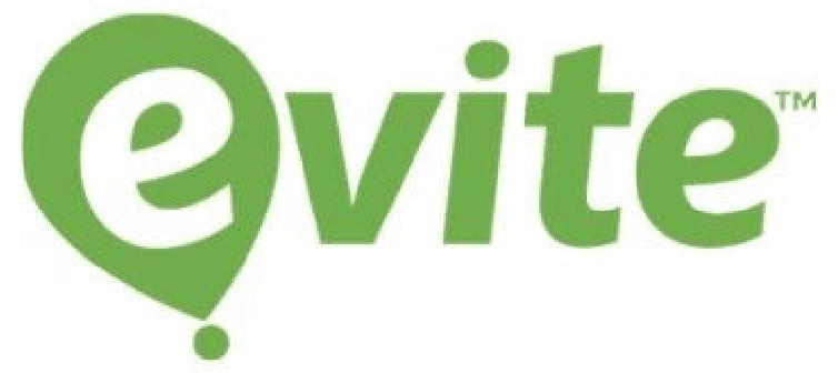 A green and white evite logo on a white background