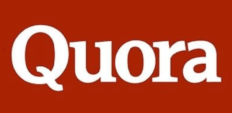 The word quora is on a red background