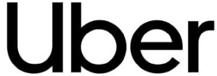 A black and white uber logo on a white background.