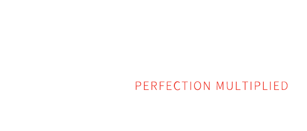 Texte rose indiquant « PERFECTION MULTIPLIÉE » sur fond blanc