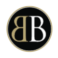 Black circle with two mirrored 