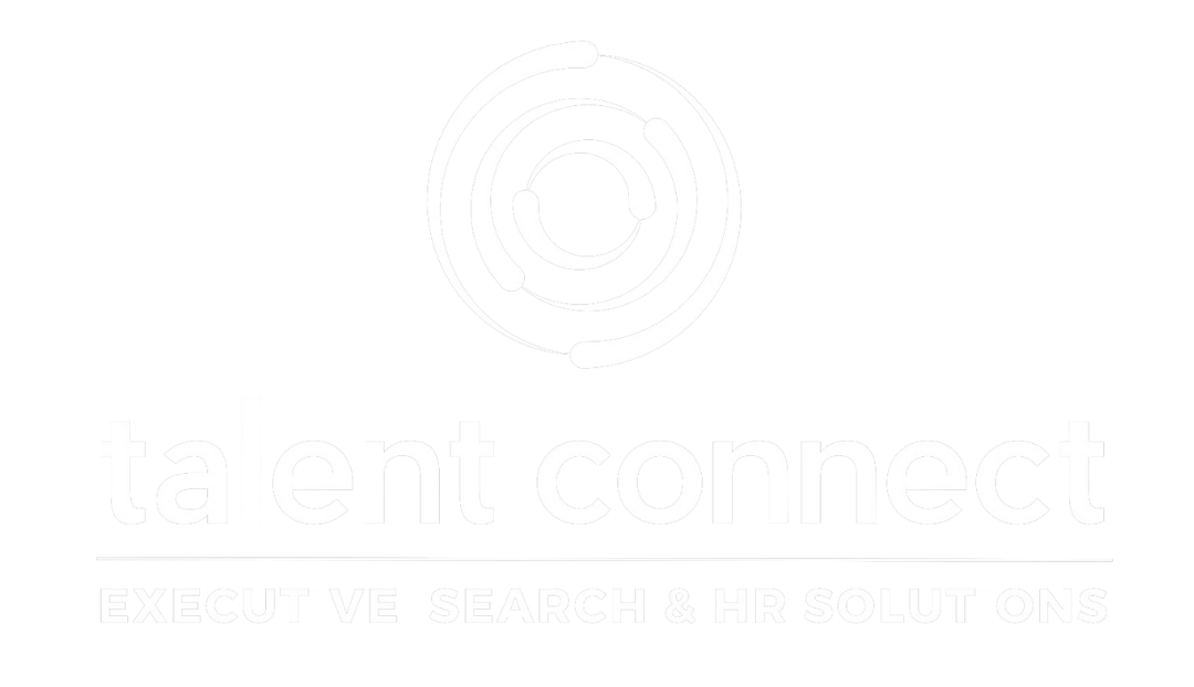 A white logo with a circle in the middle on a white background.