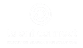 A white logo with a circle in the middle on a white background.