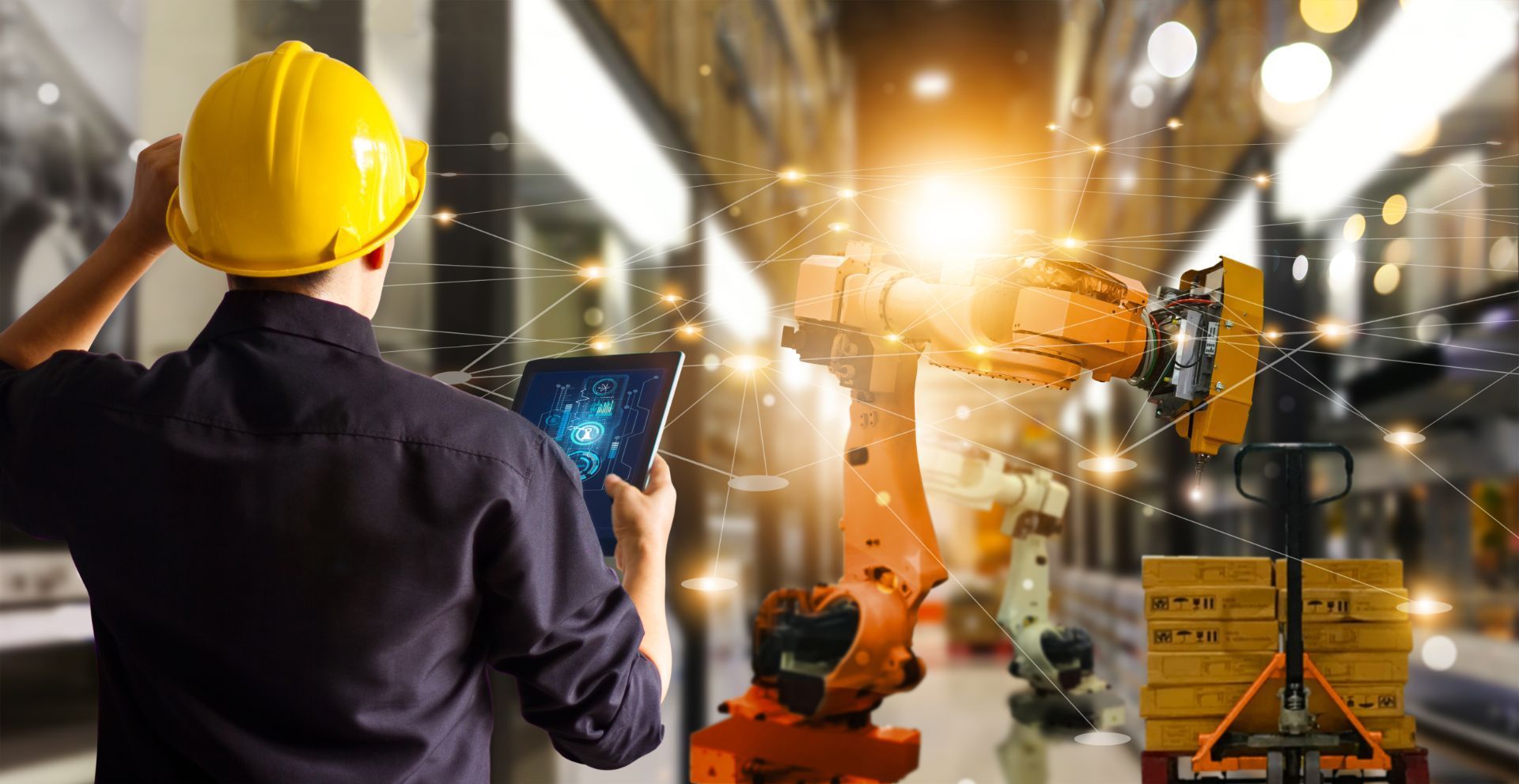 technicial have tab and operating machine