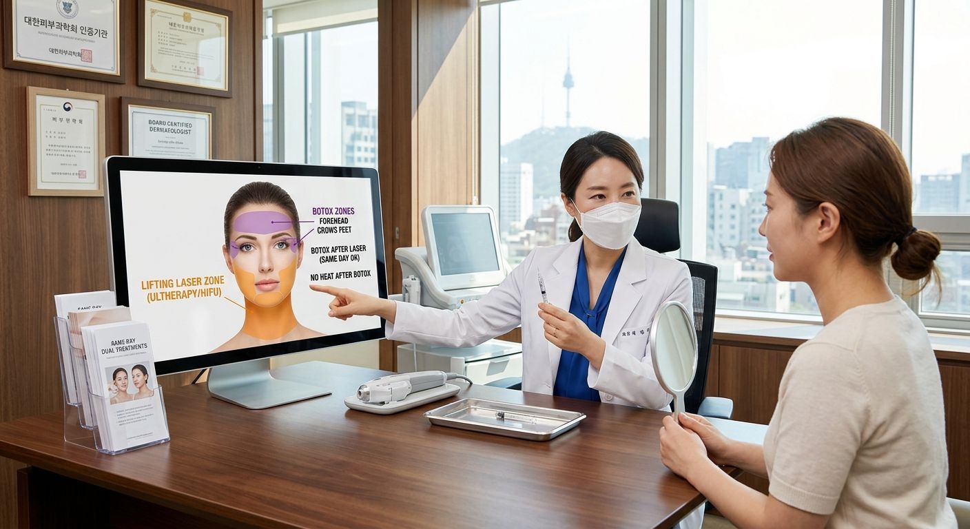 A Korean dermatologist plans same-day Botox and laser lifting treatments in a Seoul clinic.