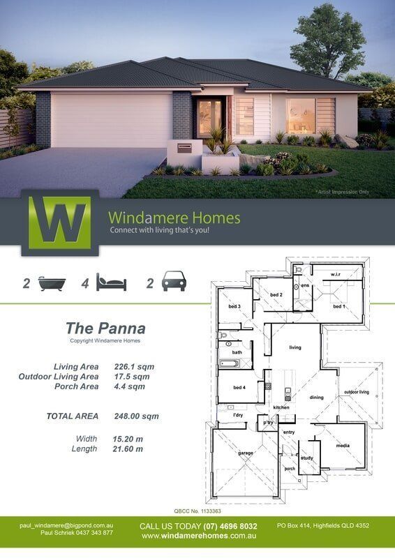 The Panna Floor Plan — Windamere Homes in Highfields, QLD