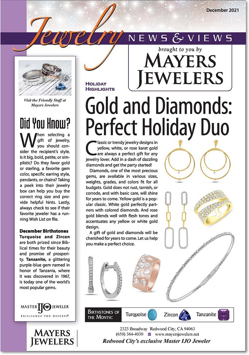 A newspaper article about gold and diamonds for a perfect holiday duo