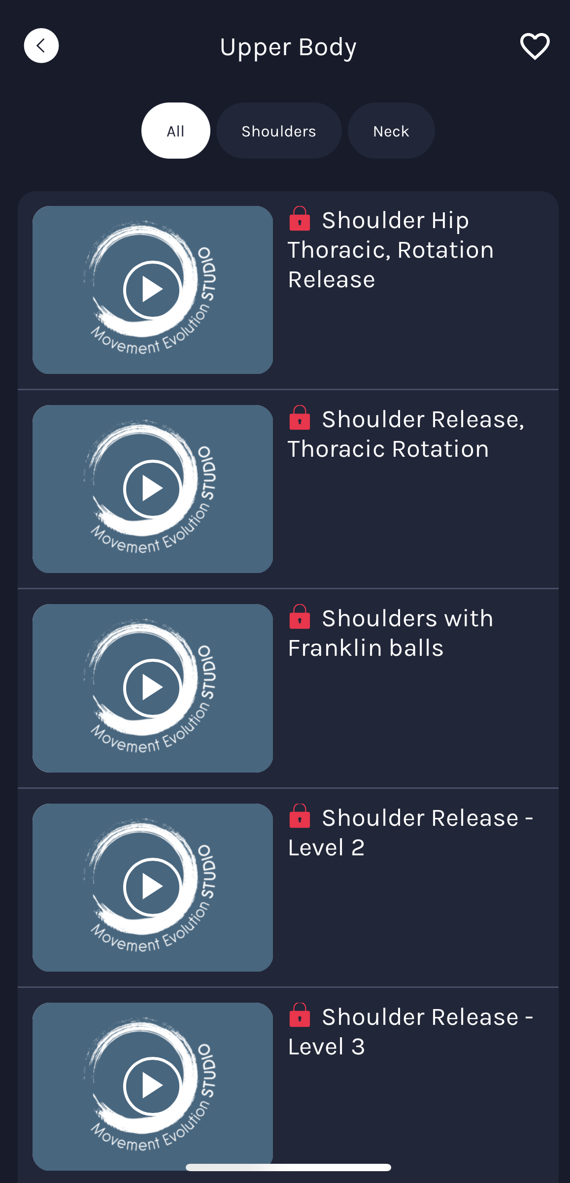 A screenshot of a music app on a cell phone. movement evolution studio mobile app screen shot