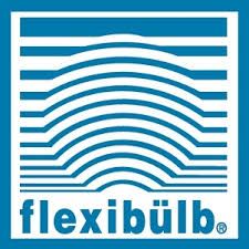 Un logo bleu et blanc pour une entreprise appelée flexibulb.