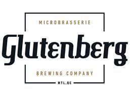 Le logo de la microbrasserie glutenberg est en noir et blanc.