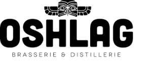 Un logo noir et blanc pour la brasserie et distillerie obhlag