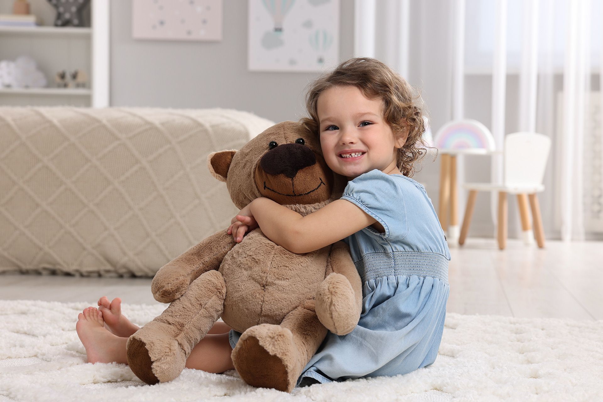 Kid With Her Teddy Bear